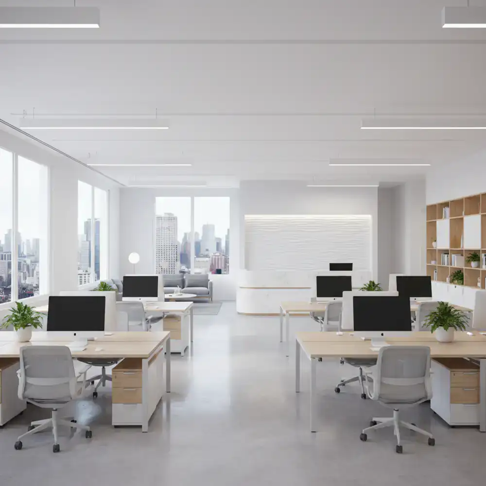 Clean and modern office interior representing SparkClean's administrative base